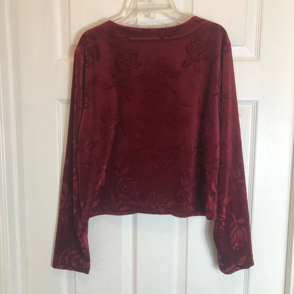 Studio Ease Velvet Jacket with Floral Detail and Covered Buttons  Size 12 - Picture 5 of 5